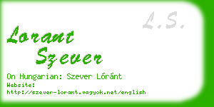 lorant szever business card